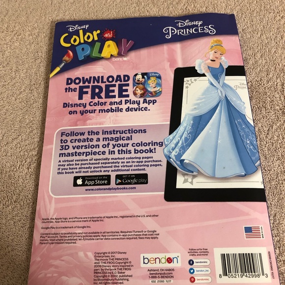 2017 Disney Princesses Color & Play Coloring Book Uncolored - Picture 10 of 12